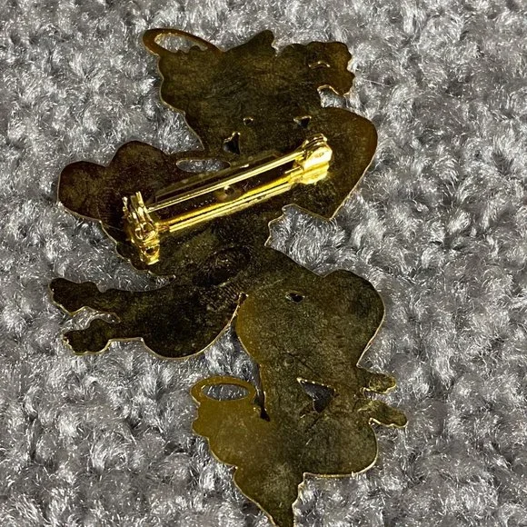 Live Love Laugh Three Angel Pin Brooch Hearts Angels Any Occasion - Picture 6 of 8